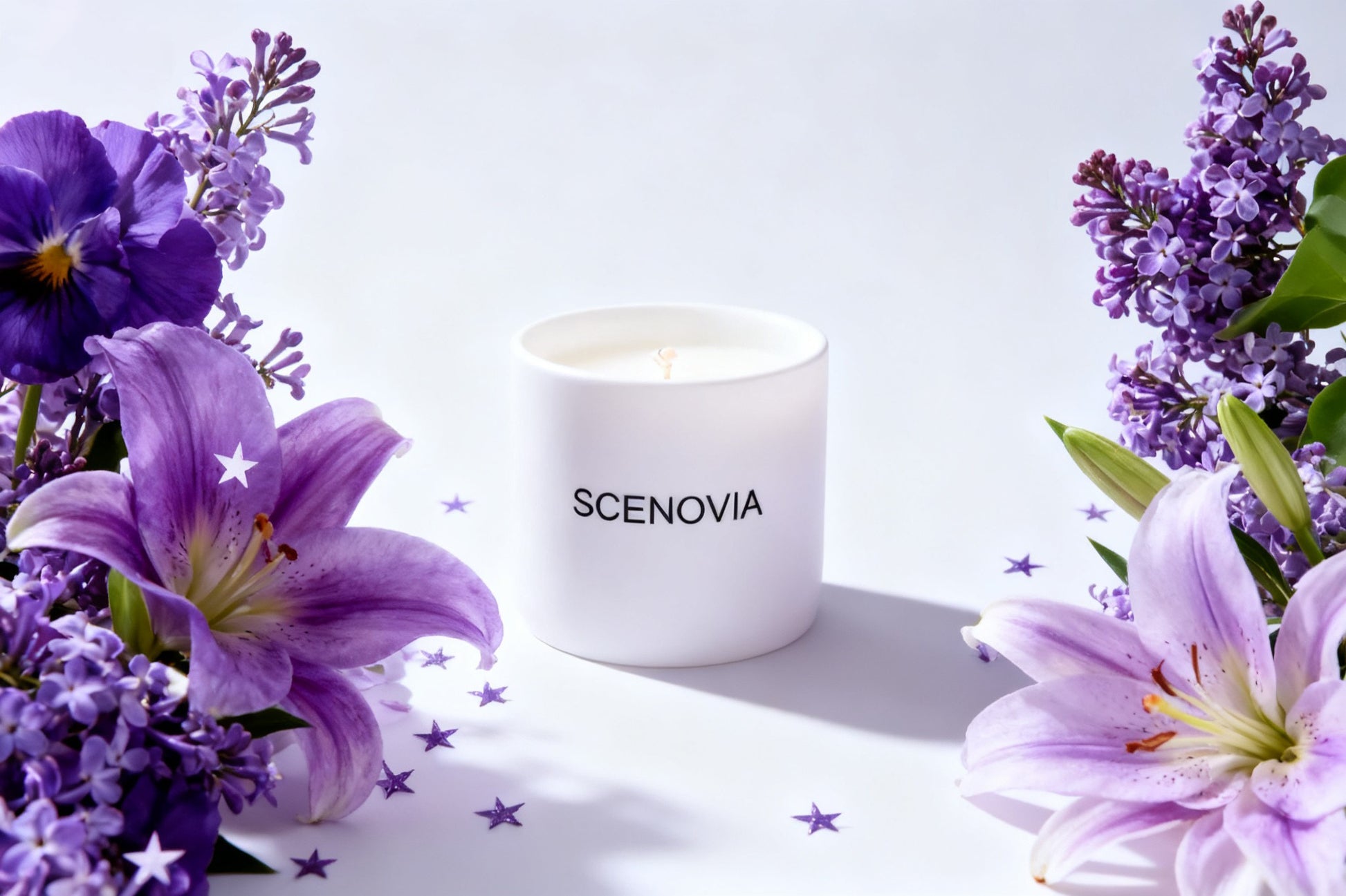 SCENOVIA Bobbys flower shop Ceramic cups Scented Soy Candle for Birthday Gift