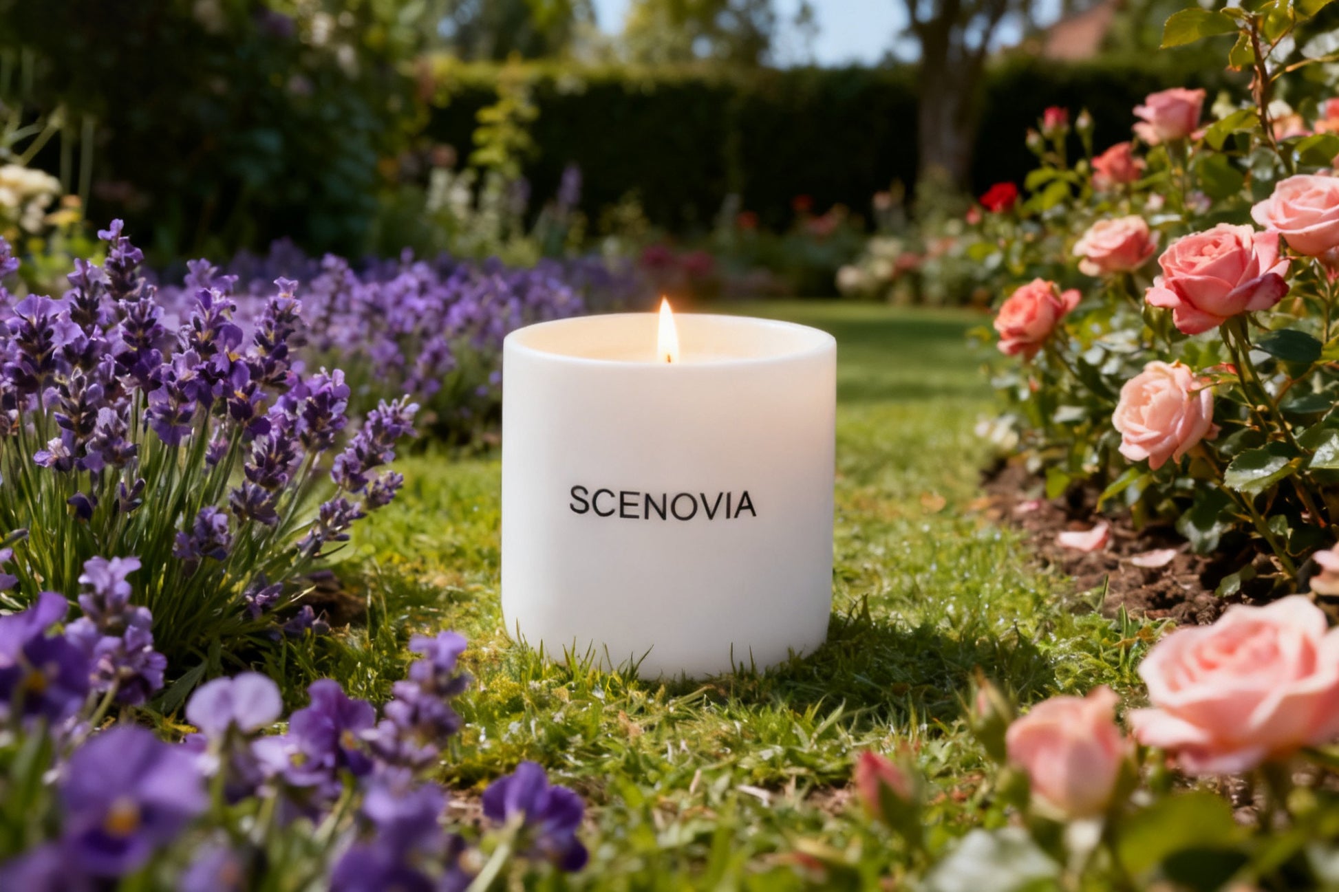 SCENOVIA Luxury Aromatherapy Scented Candle,Bobbys' Flower Shop,50-Hour Burn Time, Soy Wax,Cotton Wick, Kiln-Fired Reusable Ceramic Vessel for Home Decor & Aromatherapy