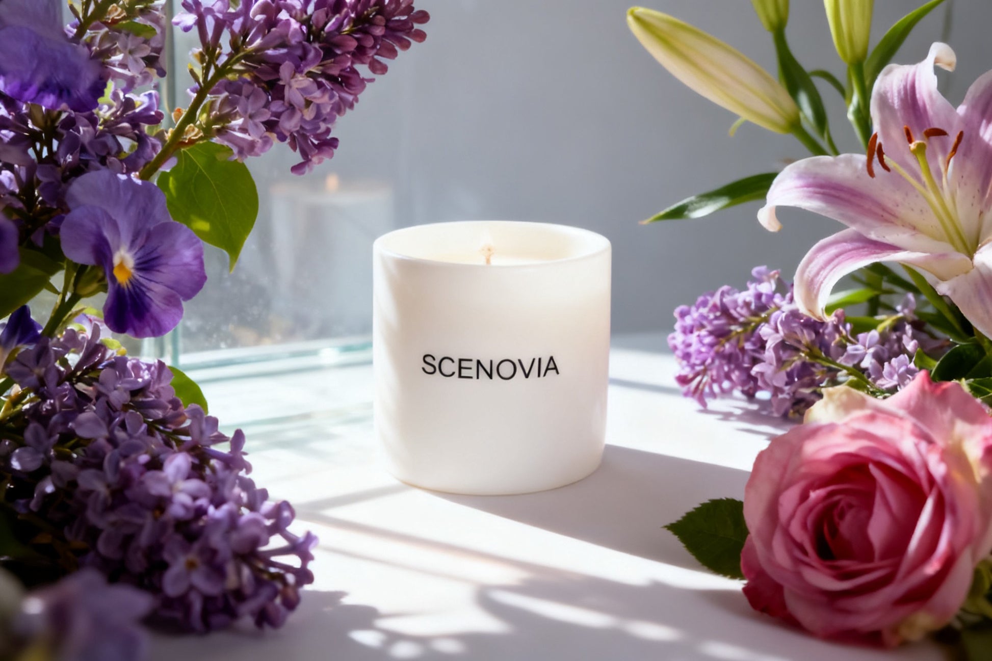 SCENOVIA Beautiful floral scented candles, handcrafted porcelain