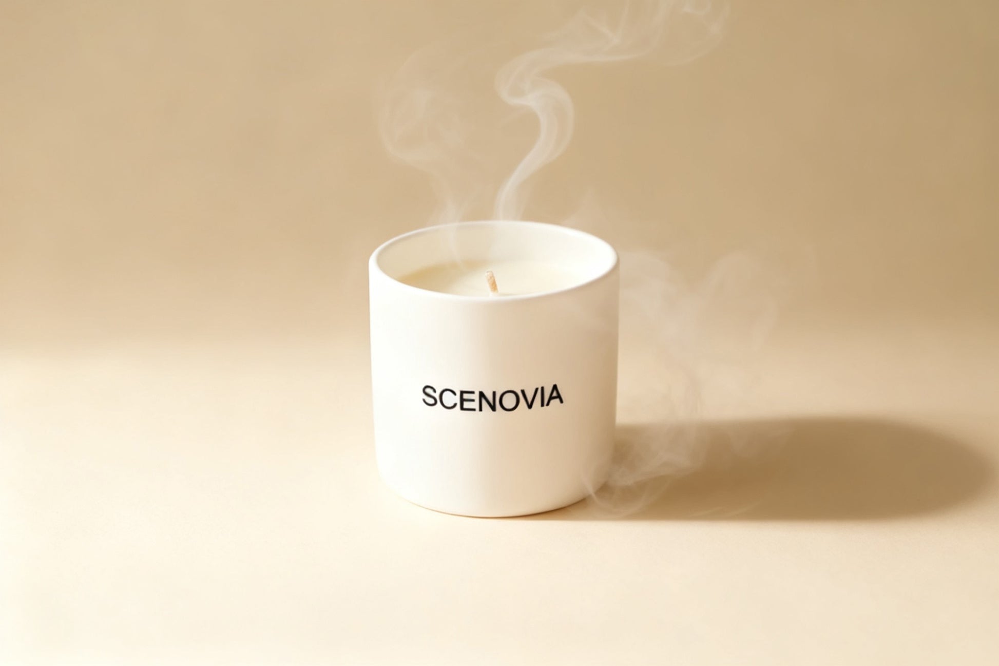 SCENOVIA Ceramic Cups White Tea Happy Scented Soy Candle,Christmas Gift,Birthday Gift,Gift for Her,Self Care,Sleep-Promoting Aromatherapy