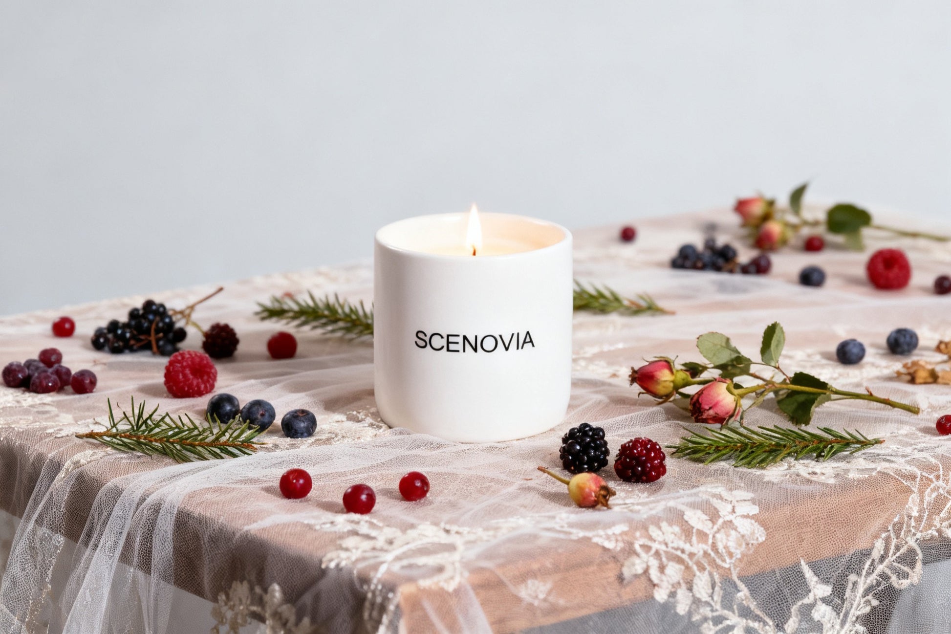 SCENOVIA berry rose soy candle for home decor