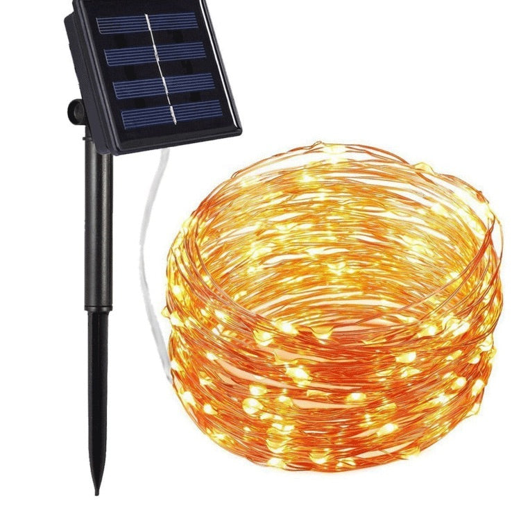 LED Solar Fairy Lights Copper Wire String Light 32m