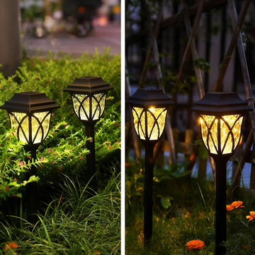 Solar-Powered Outdoor Landscape Lights with Warm White Glow 4packs