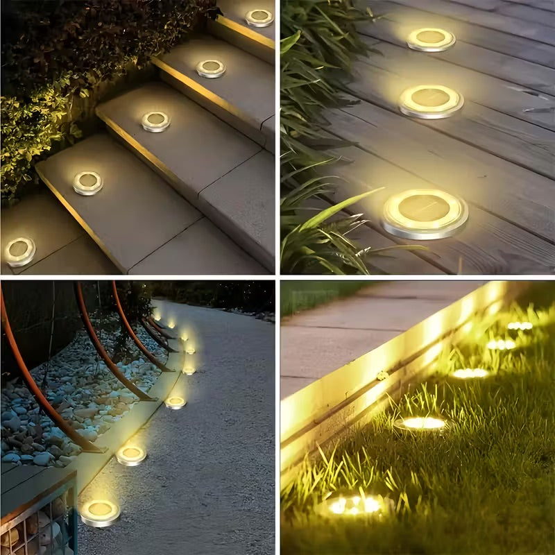 Solar Powered Ground Lights | New Underground Lights with High Quality,  Brightness and Hardness Improved, Suitable for Grass, Parks, Pools Around the Installation of Lighting,  Pathway Patio Walkway Yard Lawn Deck, Outdoor Solar Lights, Solar Garden Ornaments, Outdoor Decor, Landscape Illumination
